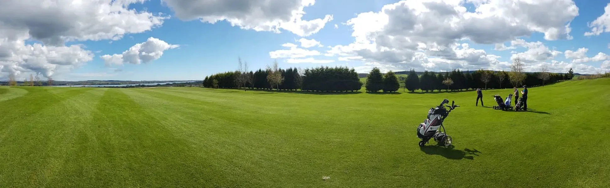 Freshly mown striped fairway at Exminster Golf Centre